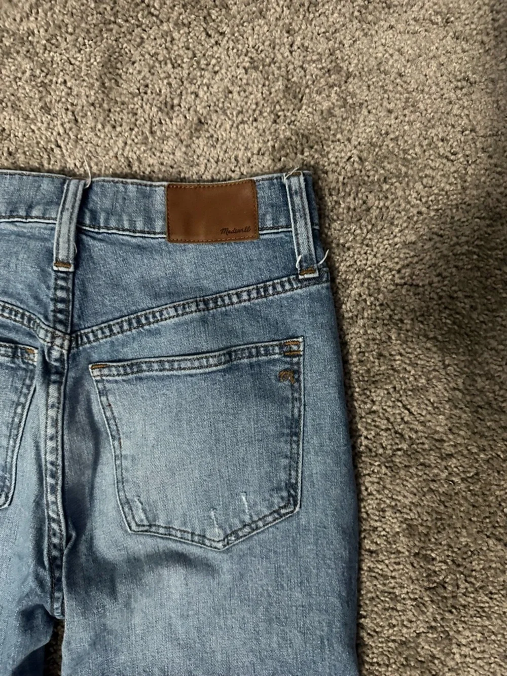 Madewell High Rise Slim Boyfriend Jeans Light Wash Distressed Sz 23